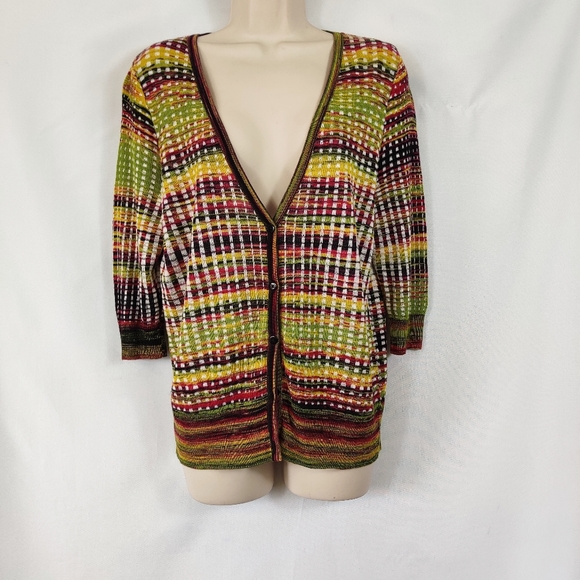 Worthington Sweaters - NWT Worthington cardigan colorful stripes size L
